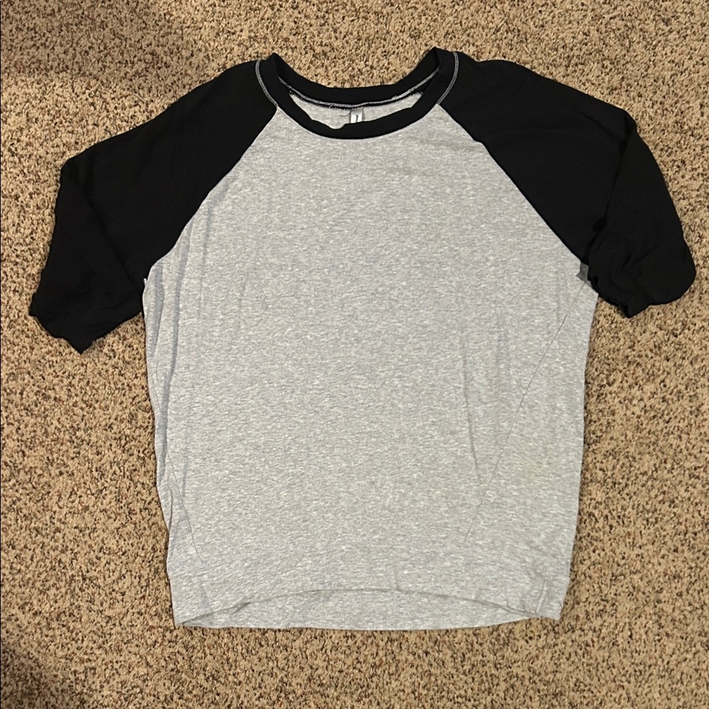 Raglan Sleeve Shirt - Black and Gray